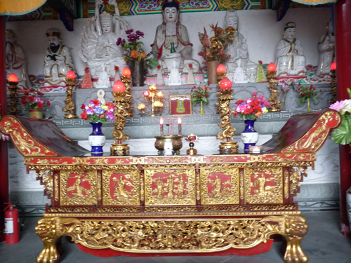 艺鹏案例-上海寺庙三观堂老榆木装饰
