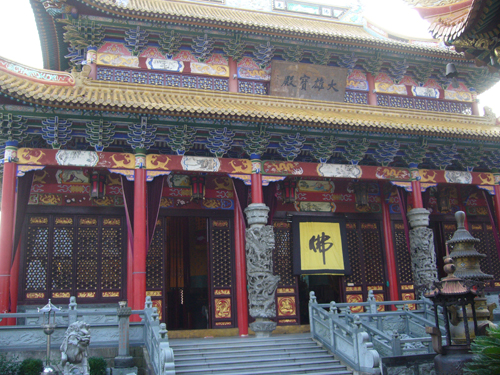 艺鹏案例-上海寺庙三观堂老榆木装饰