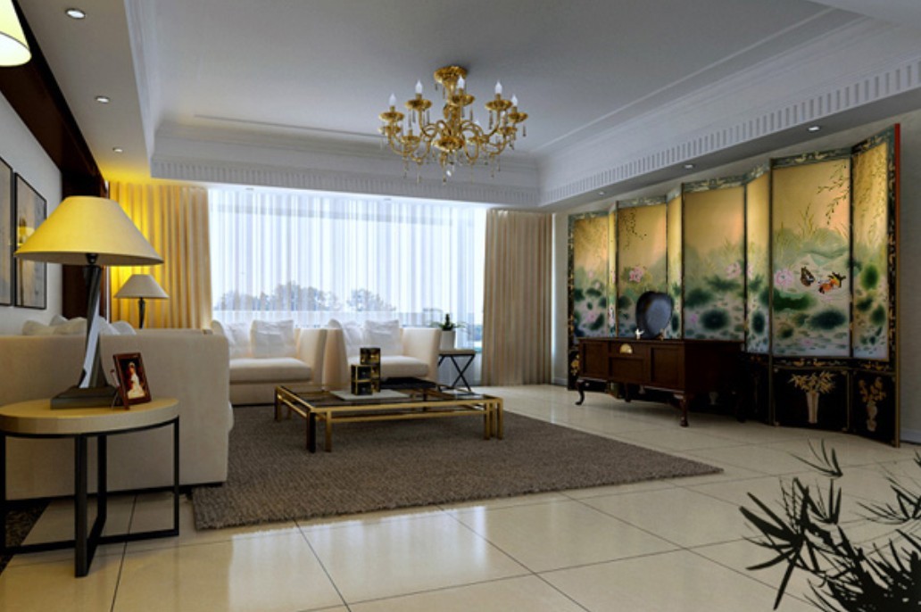 老榆木家具彩绘屏风