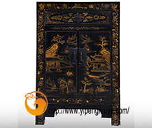 老榆木中式彩绘小柜2