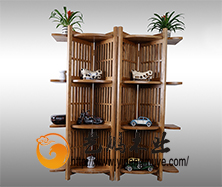 老榆木屏风花架1