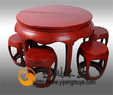 老榆木中式餐桌2