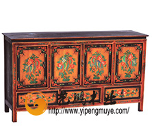 老榆木中式彩绘柜2