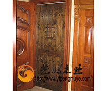 老榆木风化木门6