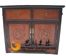 老榆木中式台盆柜2