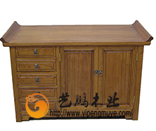 老榆木中式台盆柜5