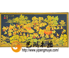 彩绘屏风8-皇帝出巡图