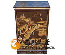 老榆木中式彩绘小柜9