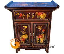 老榆木中式彩绘小柜12