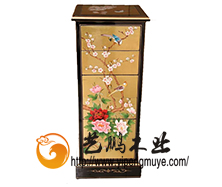 老榆木中式彩绘小柜13