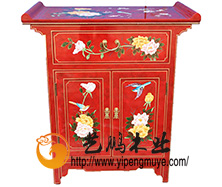老榆木中式彩绘小柜15