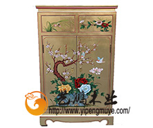老榆木中式彩绘小柜18
