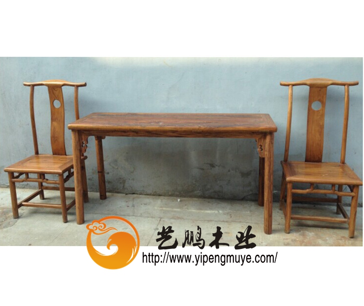 老榆木中式桌椅1