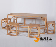 老榆木新中式餐桌3