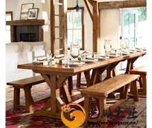 老榆木中式餐桌11